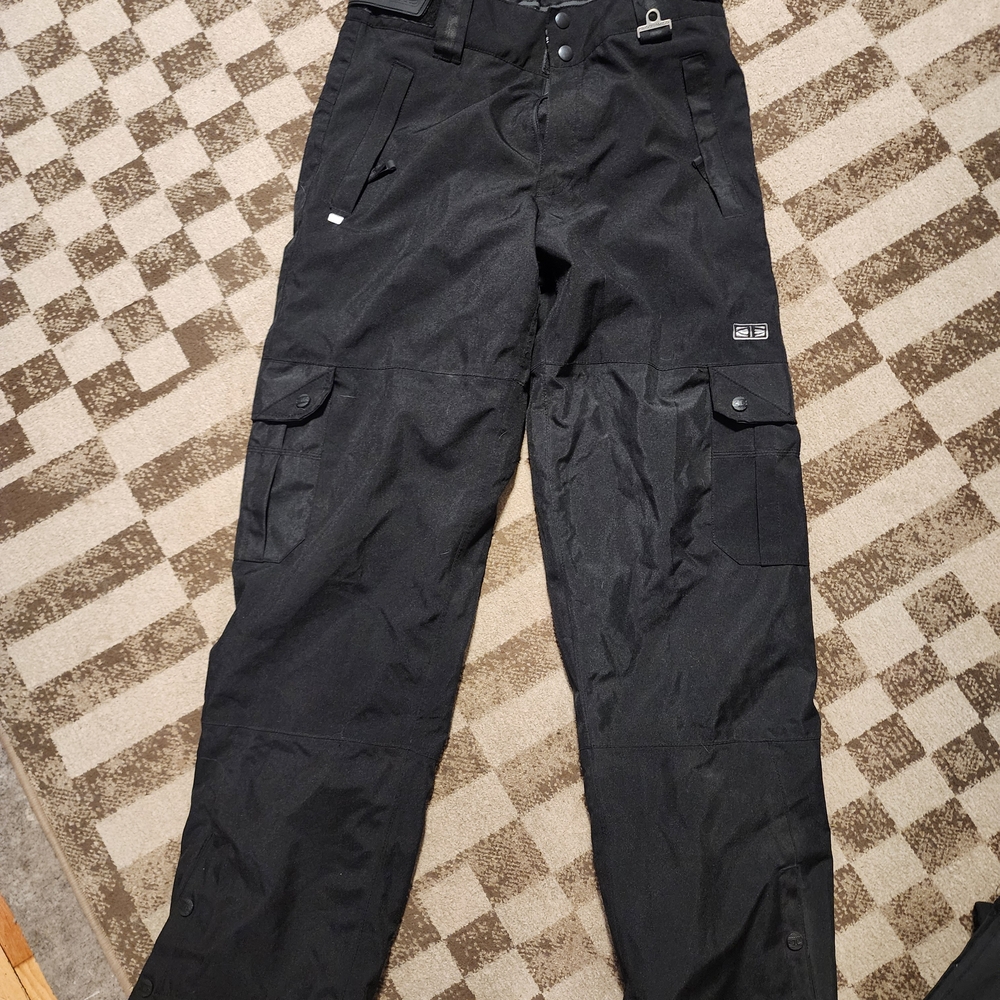 Black Men's Cargo Snow Pants - Unbranded